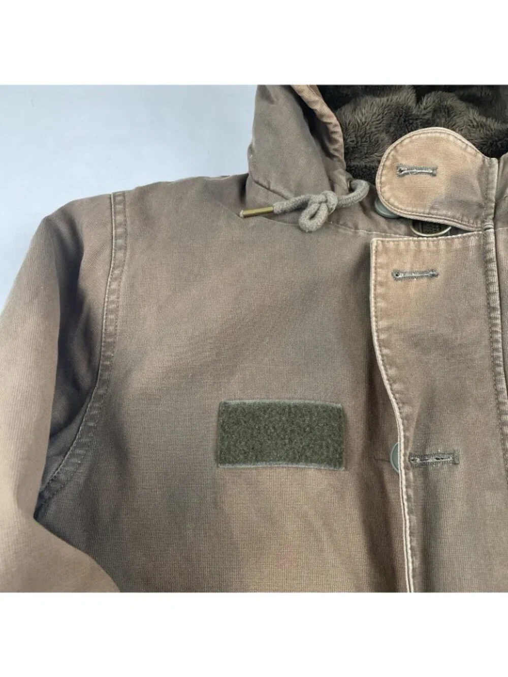 Volcom Rockage Hooded Canvas Jacket Men’s S Faux Fur Lined Work Chore Utility